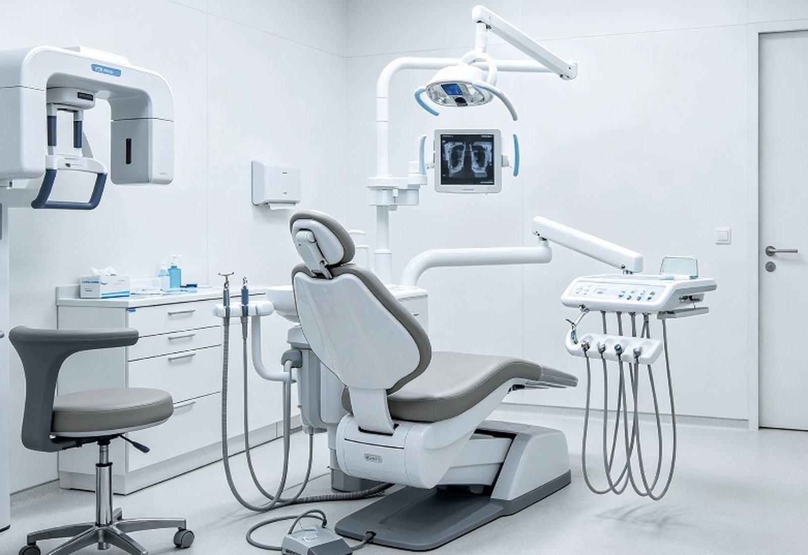Dental clinic treatment room with imaging equipment